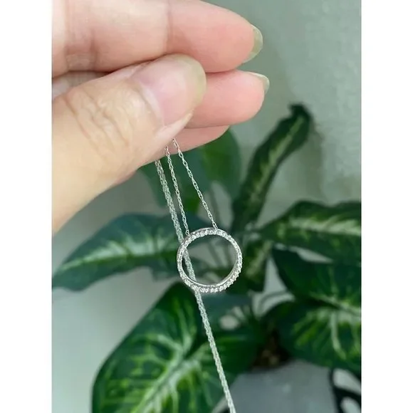 10k Diamond Eternity Pendant Necklace - Picture 8 of 10